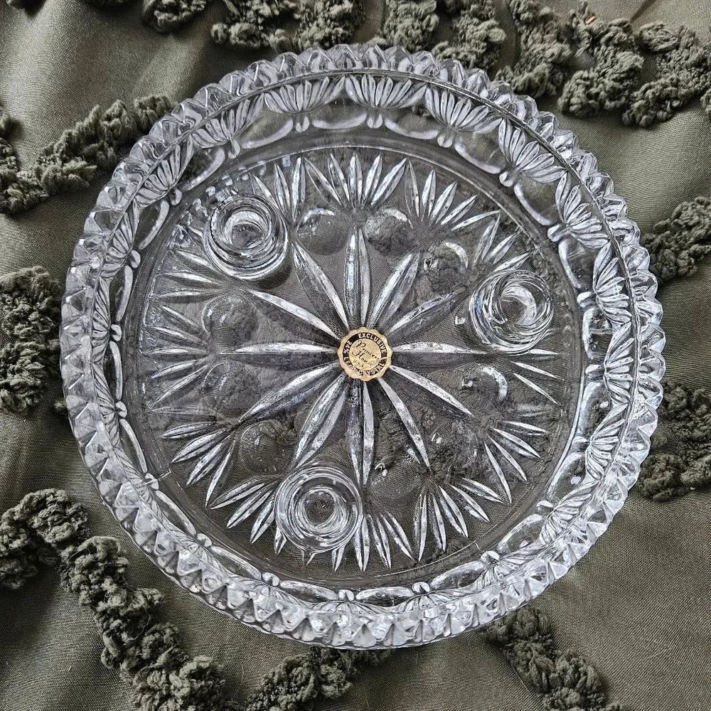 Vintage Princess House crystal ✨ elegant starburst taper candle holder.